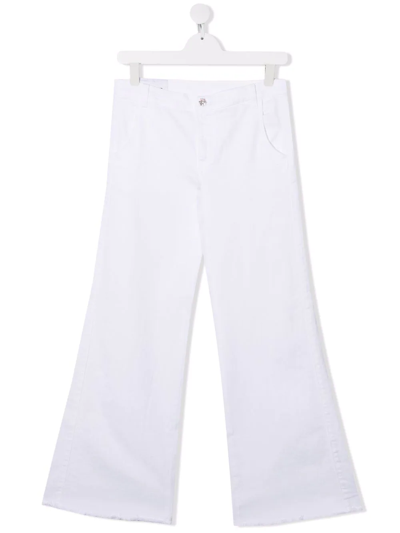 Dondup Teen Flared Denim Jeans In White