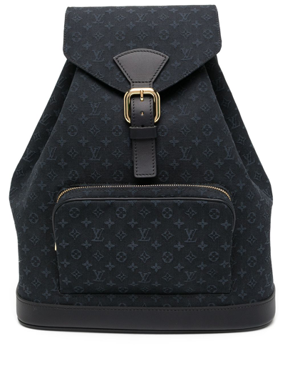 Pre-owned Louis Vuitton 2003  Monogram Montsouris Gm Backpack In Black