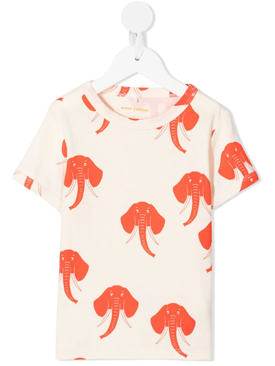 Mini Rodini Kids' Elephant-print T-shirt In White