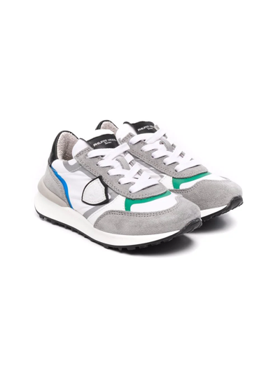 Philippe Model Kids' Panelled Lace-up Trainers In White