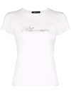 BLUMARINE CRYSTAL-LOGO SLIM T-SHIRT