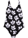 Dsquared2 Maple Leaf-print Swimsuit In Black