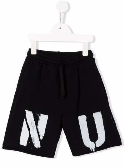 Nununu Kids' Logo-print Shorts In Black