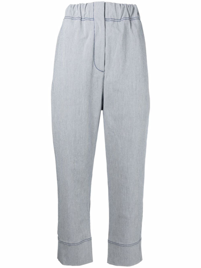 Odeeh Contrasting-stitch Detail Trousers In White