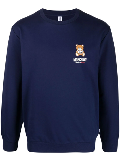 Moschino Chest Logo-print Sweatshirt In Blue