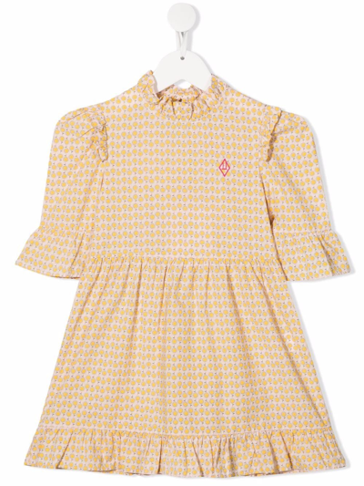 The Animals Observatory Kids' Floral-print Ruffled Dress In Pink