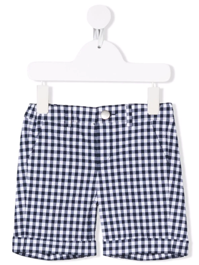 Fay Babies' Gingham-print Shorts In Blue