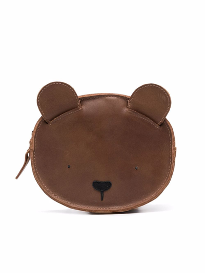 Donsje Kids' Pop-up Ears Leather Shoulder Bag In Brown