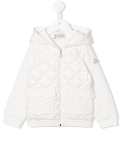 Moncler Babies' Quilted Logo-patch Jacket In White