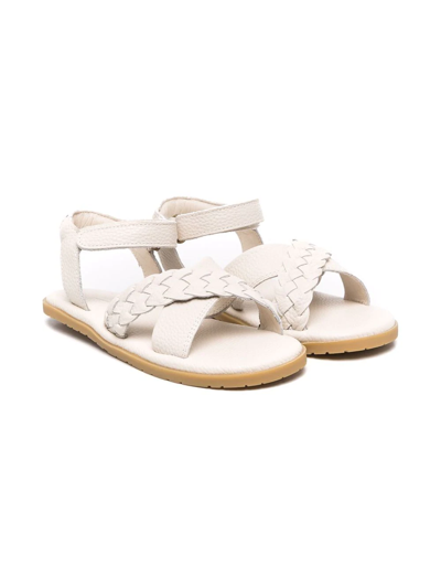 Donsje Kids' Crossover-straps Leather Sandals In Neutrals