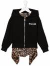 DSQUARED2 ASYMMETRIC LOGO ZIPPED HOODIE