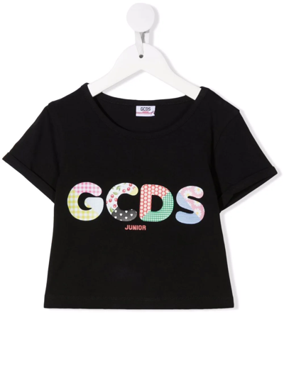 Gcds Teen Logo-print T-shirt In Black