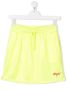 Msgm Teen Embroidered-logo Track Skirt In Yellow