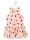 STELLA MCCARTNEY STRAWBERRY-EMBROIDERED TULLE DRESS