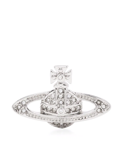 Vivienne Westwood Mini Bas Relief Clutch Pin In Silver
