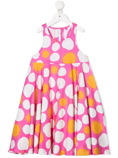 Stella Mccartney Kids' Graphic-print Empire Sleeveless Dress In Pink