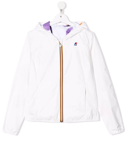 K-way Teen Polka Dot-print Reversible Jacket In White