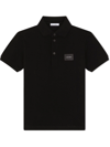 Dolce & Gabbana Logo-tag Piqué Polo Shirt In Black