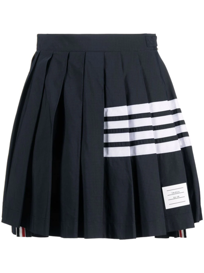 Thom Browne 4-bar Stripe Pleated Skirt In Blue
