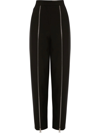 Alexander Mcqueen Decorative Zip-detail Wool Tailored Trousers In Schwarz