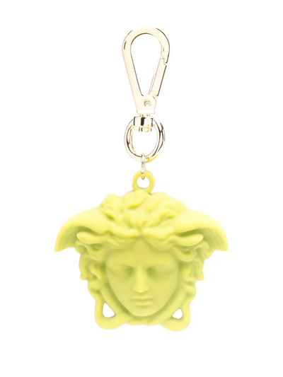 Versace Silicone Medusa Keychain In Sunset Yellow