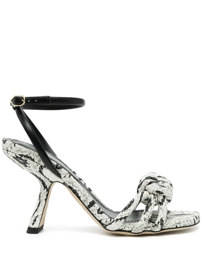 Nicholas Kirkwood Lexi 75mm Knotted High-heel Sandals In Weiss