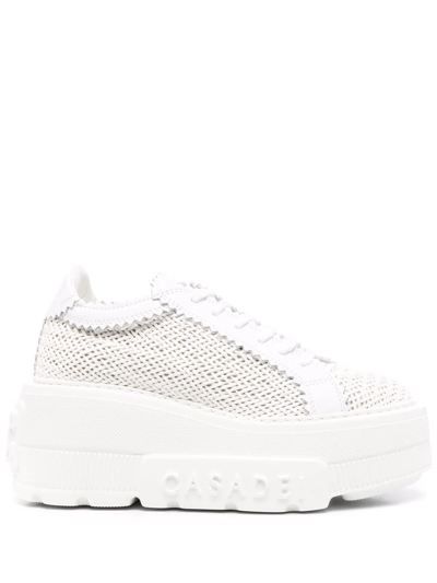 Casadei Platform Low-top Sneakers In White