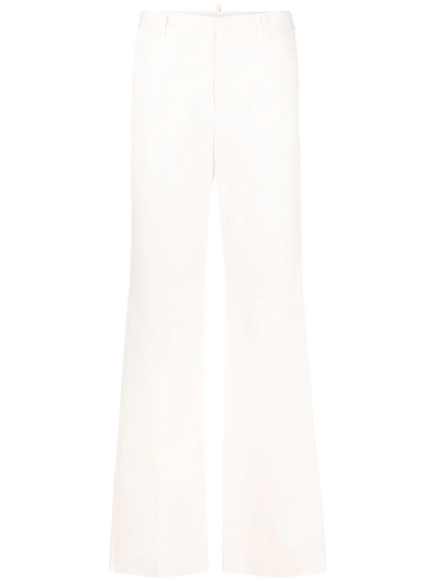 Dsquared2 Straight-leg Mid-rise Trousers In Ivory