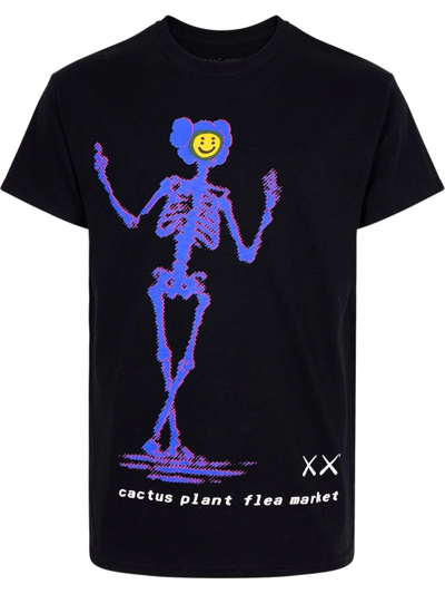 Kaws X Cactus Plant Flea Market T-shirt In Schwarz