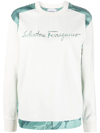 Ferragamo Embroidered Logo Sweatshirt In Weiss