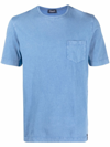 Drumohr Pocket Cotton T-shirt In Sky Blue