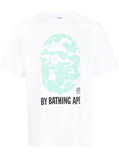 A Bathing Ape Logo印花棉t恤 In Weiss