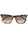 Saint Laurent Tortoiseshell-effect Square-frame Glasses In Braun