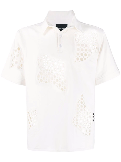 Tokyo James Cut Out-detail Short-sleeved Polo Shirt In Weiss