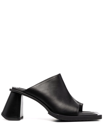 Eytys Naomi Black Leather Heeled Mules - Naomi