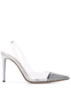 Alexandre Vauthier Amber Ghost 100mm Crystal-embellished Stiletto Pumps In Weiss