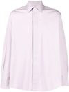 Fendi Men's Striped Cotton Shirt In Violett