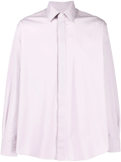 Fendi Long-sleeved Cotton Shirt In Violett