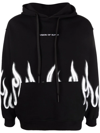 VISION OF SUPER FLAME-PRINT COTTON HOODIE