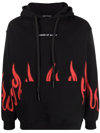 VISION OF SUPER FLAME-PRINT COTTON HOODIE