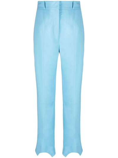 Low Classic Straight-leg Tailored Trousers In Blau