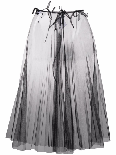 Act N°1 Pleated Tulle Skirt In Schwarz