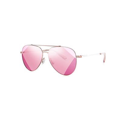 Bolon Legend Denim Pink/reflective Mirror Aviator Unisex Sunglasses Bl8058 B33 59 In Blue,gold Tone,pink,rose Gold Tone,silver Tone