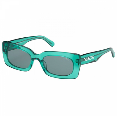 Guess X J Balvin Grey Rectangular Unisex Sunglasses Gu8225  X J Balvin 95n 53 In Green,grey