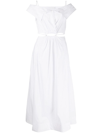 Jonathan Simkhai Ansley Poplin Off-the-shoulder Cutout A-line Midi Dress In White