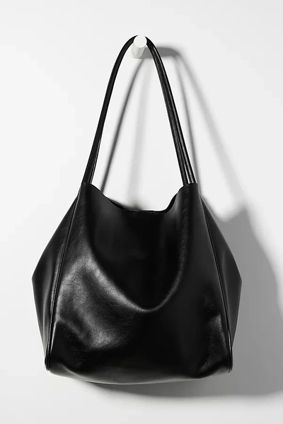 Anthropologie Slouchy Faux Leather Tote In Black