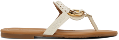 See By Chloé Off-white Hana Flip Flop Sandals In Platinum