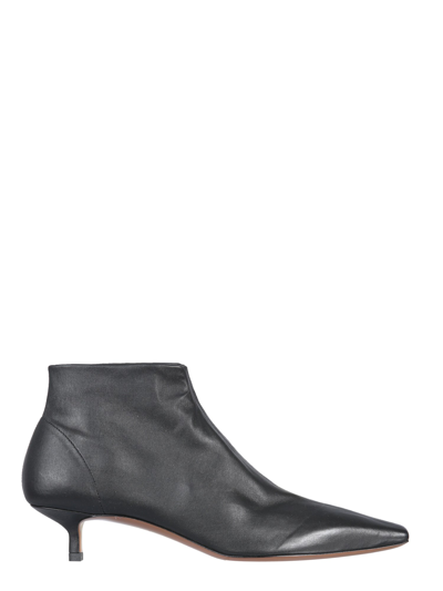 Neous Idra Leather Kitten-heeled Ankle Boots In Black