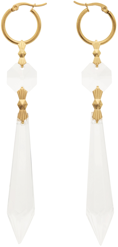 Tanner Fletcher Gold Chandelier Crystal Earrings In Brass