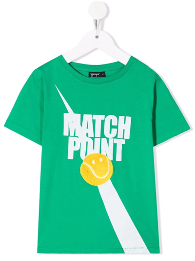Yporqué Kids' Smiley Face Print T-shirt In Green